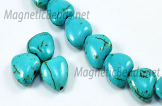 Semi-Precious Beads African Turquoise 12m Puffed Heart (AT-12M)