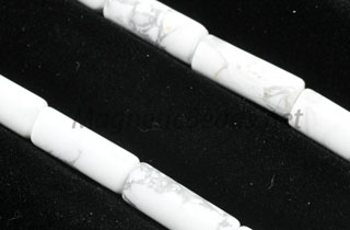 Semi-Precious Beads White Howlite 4x13m Tube Beads (WH-TUBE)