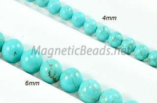 Semi-Precious Beads African Green 4m & 6m Round Turquoise (AT)