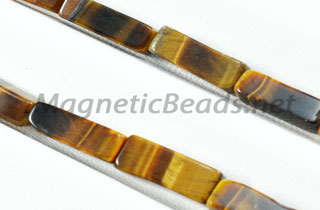 Semi-Precious Rectangle Beads 4x13mm Brown Tiger Eye (RCT-BTE)