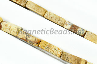 Semi Precious Rectangle Beads 4x13mm Picture Jasper (RCT-PJ)