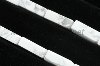 Semi-Precious Rectangle Beads 4x13mm White Howlite (RCT-WH)