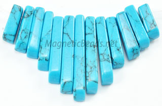 Semi-Precious Beads-Pendant Turquoise 13 Piece Fan (FAN-13TQ)