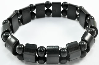 Semi-Precious Beads Black Onyx Stretch Bracelet (HC-BO)