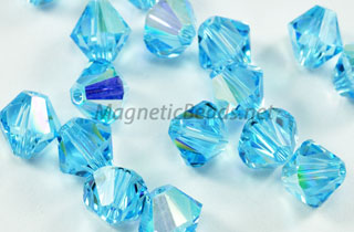 Swarovski Bi-Cone Crystals Aqua Marine AB 6mm (SWAQM-06)