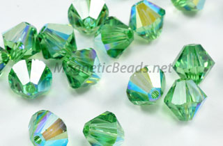 Swarovski Bi-Cone Crystals - Erinite AB 6mm (SWENAB-06)