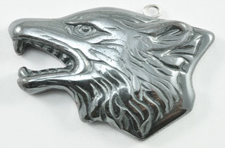 Non Magnetic Hematite Wolf Pendant (HWP)