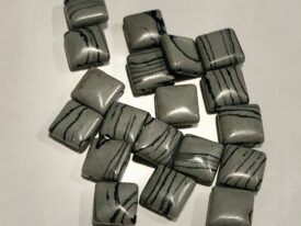 Semi-Precious-Beads Zebra-2 2 Hole 10x10mm Spacers (SSA-10)