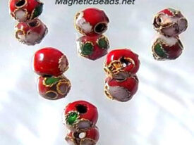 Cloisonne Accent Beads Red CLB-6-Red