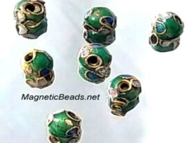 Cloisonne Accent Beads Emerald Green  CLB-6-EG