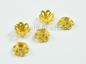 Metal Findings/Spacers 8x8mm Torus Shape Bead Cap Gold (F-60-G)
