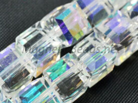 Glass Bead 6mm Cube AB (GBCUBE-AB)