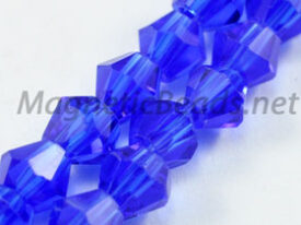 Glass Bead 4mm Bi-Cone Cobalt Blue (GBCB-04)