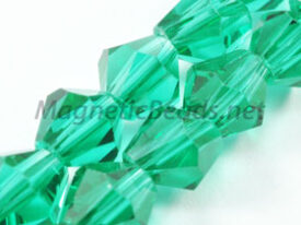 Glass Bead 6mm Bi-Cone Emerald Green (GBEG-06)
