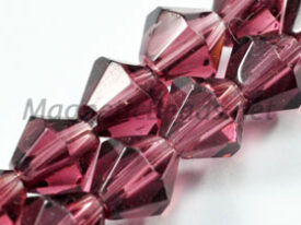 Glass Bead 6mm Bi-Cone Lite Amethyst (GBLA-06)