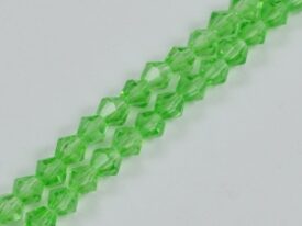 Glass Bead Bi-Cone Lite Green 4mm (GBLGRN-04)