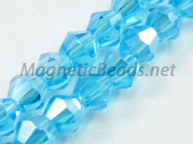 Glass Bead 4mm Bi-Cone Aqua AB (GBAQ-AB-4m)