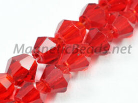 Glass Beads 4mm Bi-Cone Ruby Red (GBRUBY-04)