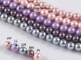 (MP-4) 4mm  Magnetic Pearl Beads