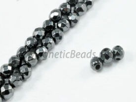 Triple Power Magnetic Bead Faceted 4mm Round (PM-201-F)