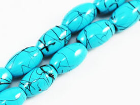 Magnetic Marbled Pearl Bead 5x8mm Marbled Blu Turq Rice (MMBT-5)