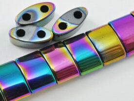 Magnetic Bead 7x13mm Rainbow Double Curved Spacer (MDC-7-R)