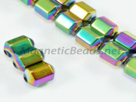 Magnetic Bead 5x8mm 6 Sided Rainbow Drum (M-103-R)