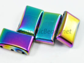 Magnetic Bead 17x10x5mm 3 Holed Rainbow Spacer (MS-10-3-R)