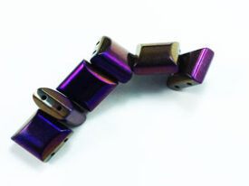 Magnetic Bead 2 Holed 10x10mm Purple Rainbow Spacer (MS-10-PR)