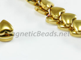 Magnetic Bead  6mm Gold Puffed Hearts (M-107-G)