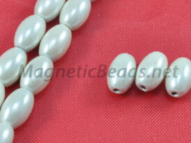 Magnetic Pearl Beads 4x7mm Creamy White Rice (MPR-501-C)