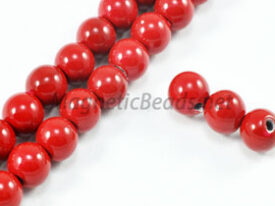 Magnetic Pearl Beads 6mm Round Red  (MCBR-06)