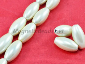 Magnetic Pearl Beads 6x12mm Creamy White Rice (MPW-503-C)
