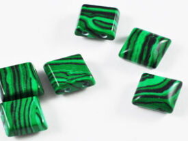 Semi Precious Beads Malachite 2 Hole 10x10mm Spacers SSA-10