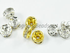 Metal Findings/Spacers Crystal Roundels 6m Silver or Gold  CRS-1