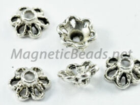 Metal Findings/Spacers 6mm Silver Metal Bead Cap (F-59)