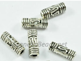 Metal Finding/Spacer 3×8 mm Metal Spacer Silver Tube (F-230)
