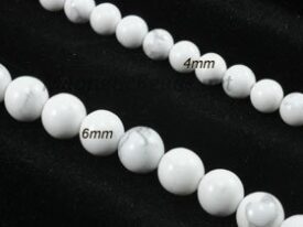 Semi-Precious Beads White Howlite Round 4mm or 6mm (WH)