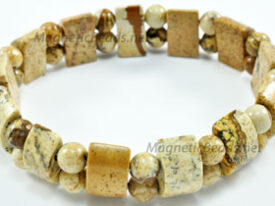 Semi-Precious Bead Picture Jasper Stretch Bracelet (HC-PJ)