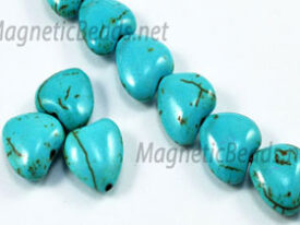 Semi-Precious Beads African Turquoise 12m Puffed Heart (AT-12M)