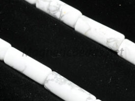 Semi-Precious Beads White Howlite 4x13m Tube Beads (WH-TUBE)