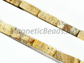 Semi Precious Rectangle Beads 4x13mm Picture Jasper (RCT-PJ)