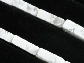Semi-Precious Rectangle Beads 4x13mm White Howlite (RCT-WH)